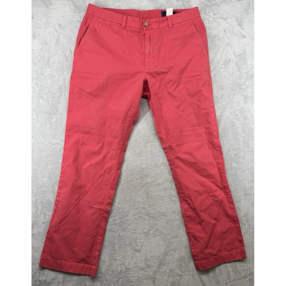 Vineyard Vines Slim Fit Breaker Pants Chino‎ Pink Cotton Men's Size 34x30